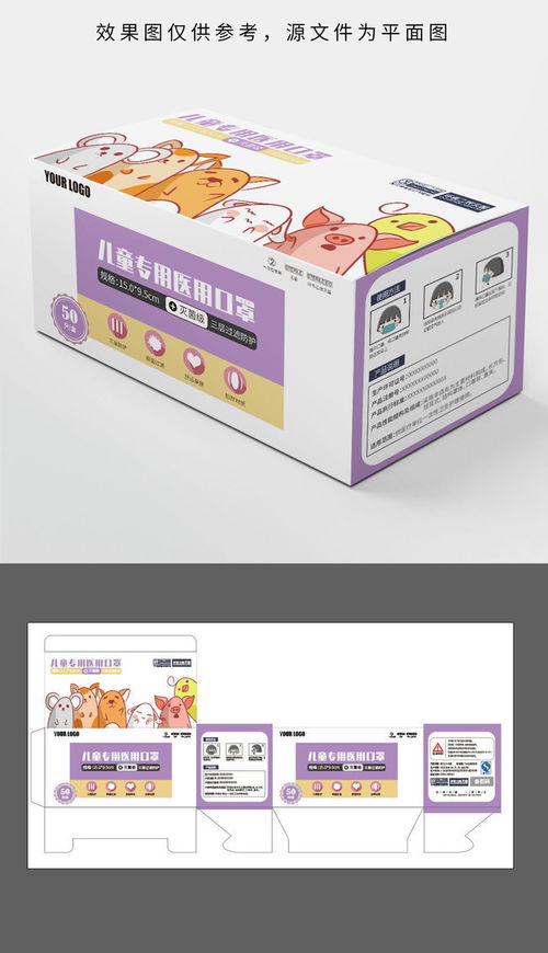 卡通醫(yī)用口罩包裝設(shè)計(jì)與印刷裝潢藝術(shù)